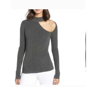 Bailey 44 Svetlana Choker Sweater Gray Size Small  Merino Wool Blend